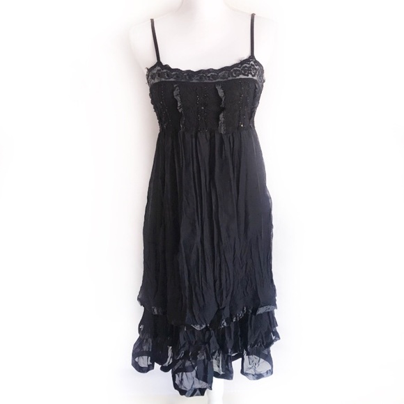 TIMING BLACK MIDI SEQUENCE DRESS - Picture 1 of 6